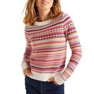 BODEN Womens Louise Fair Isle Sweater Size Large L